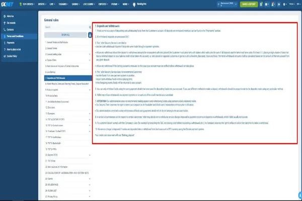 1xBet Withdrawal Rules